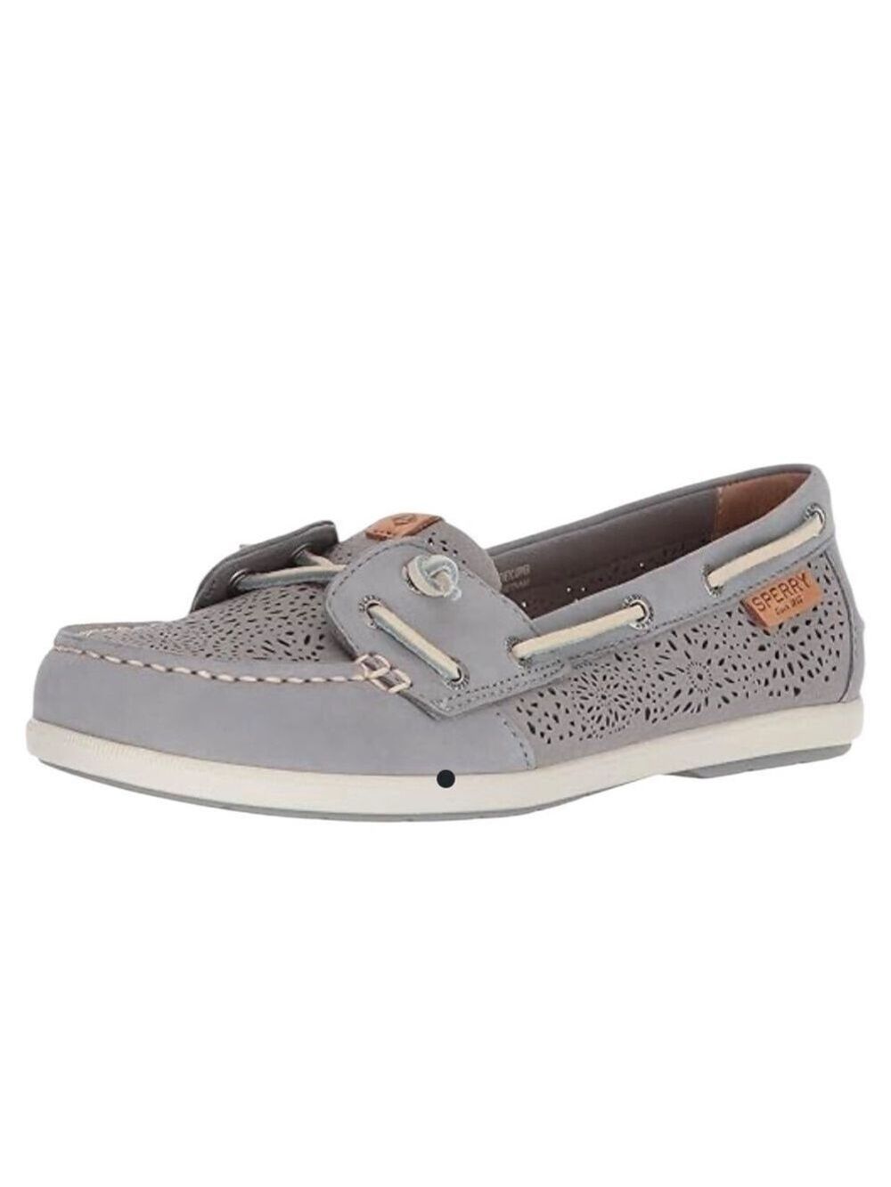 Sperry Coil Ivy Perfect Leather Grey Boat Shoe Size 8.5 M